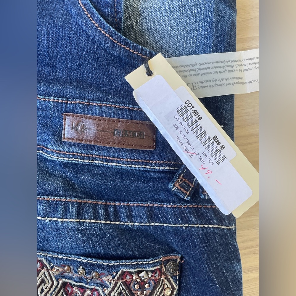 Grace Denim Blue Women's Overalls - Picture 11 of 14